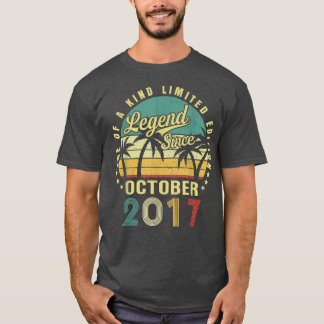 T-shirt 5 Years Old Gifts Legend Since October 2017 5th Bi
