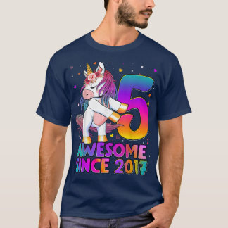 T-shirt 5 Years Old Unicorn Flossing 5th Birthday Girl Uni