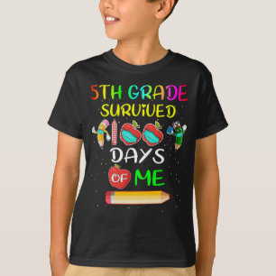 T-shirt 5e année a survécu 100 jours de moi 100 jours d'éc