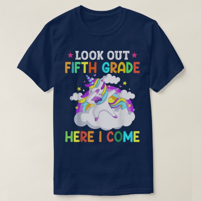 T-shirt 5e année Je viens premier jour de cinquième année  (Design devant)