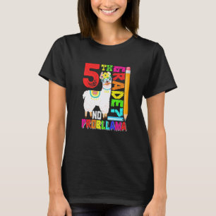 T-shirt 5e année Llama sans problème Premier jour de rentr