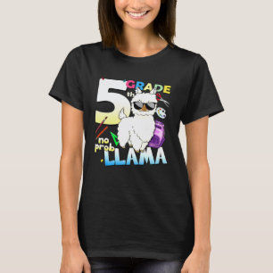 T-shirt 5e année Llama sans problème Premier jour d'école