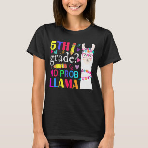 T-shirt 5e année No Prob Llama Team Enseignant Retour