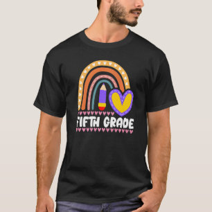 T-shirt 5e année Rainbow Girls Boys Teacher Team Kinder