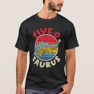 T-shirt 5E Anniversaire Cinq O Saurus I Ankylosaurus I Fam