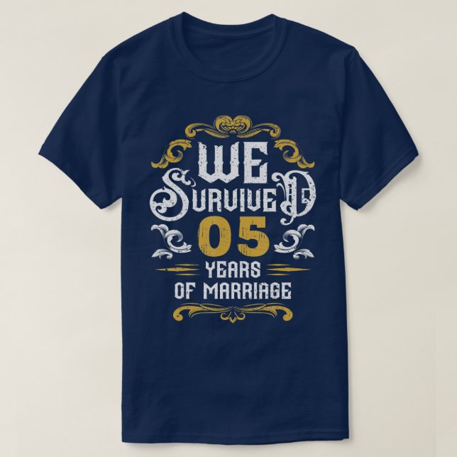 T-shirt 5e anniversaire de Mariage Couples Épouse mariée 5 (Design devant)