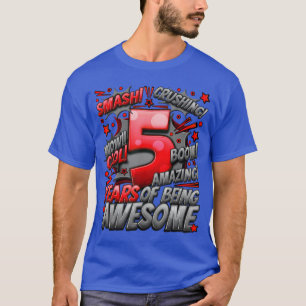 T-shirt 5e anniversaire de style de bande dessinée Incroya