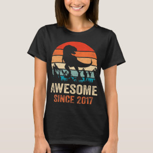 T-shirt 5e anniversaire Dinosaur 5 ans Garçon Enfants Awes