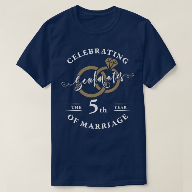 T-shirt 5e anniversaire du Mariage 5 ans de mariage (Design devant)