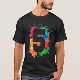 T-shirt 5e anniversaire pour les filles garçons 5 peinture