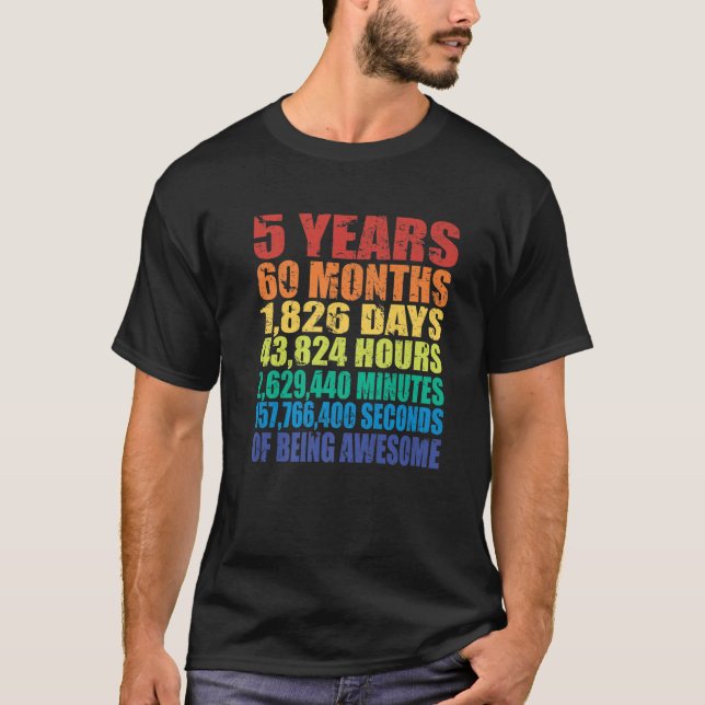T-shirt 5E Anniversaire, Pour Les Garçons (Devant)