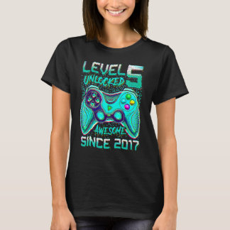 T-shirt 5e anniversaire pour les garçons niveau 5 déverrou
