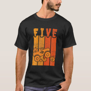 T-shirt 5e anniversaire Retro Citrouille Monster Camion Ha