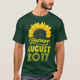 T-shirt 5e anniversaire Vêtements tournesol Vintage août 2