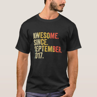 T-shirt 5e Birthday Awesome Since Septembre 2017
