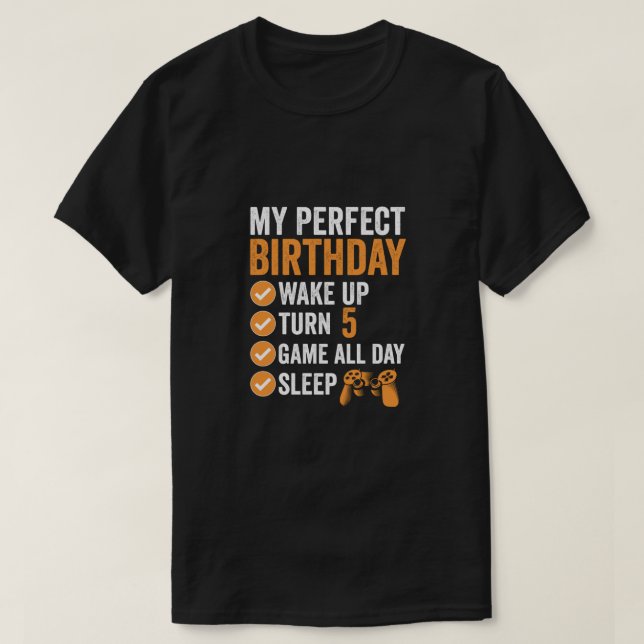T-shirt 5e tour 5 Mon parfait jeu d'anniversaire (Design devant)