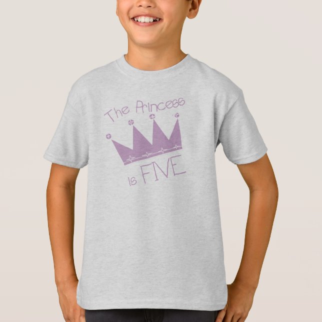 T-shirt 5ème anniversaire de princesse Crown (Devant)