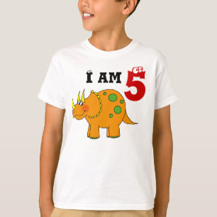 T-shirt 5ème cadeau d'anniversaire, triceratops de