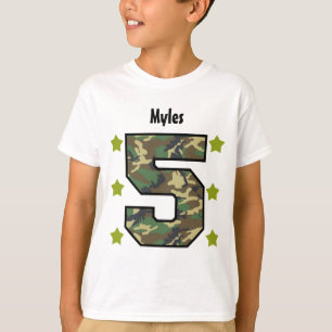 T-shirt 5ème Nom fait sur commande de quatre ans V007F de