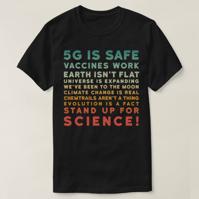 T-shirt 5G est un vaccin sûr Travailler debout pour la sci (Design devant)