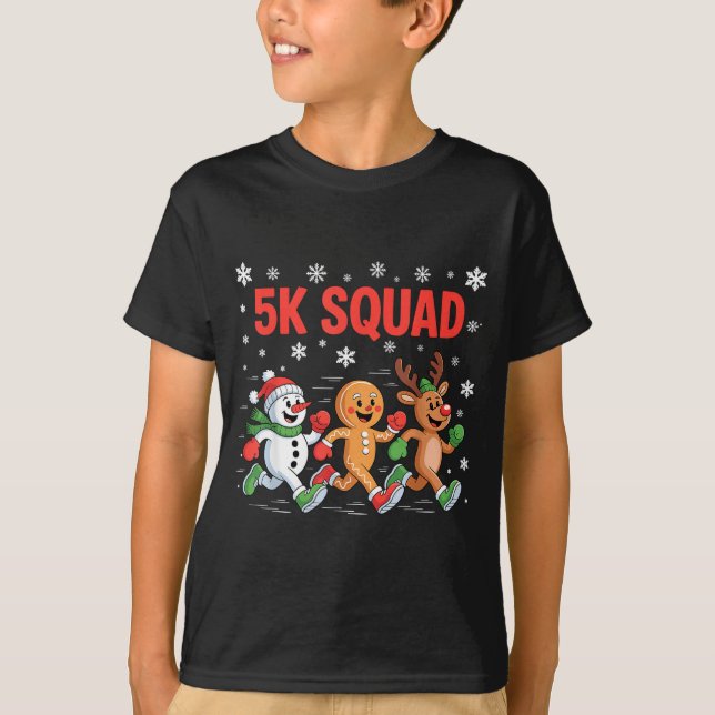 T-shirt 5k Squad Shirt Funny Christmas Running Team  (Devant)