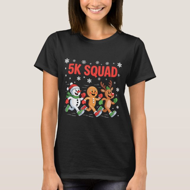 T-shirt 5k Squad Shirt Funny Christmas Running Team  (Devant)