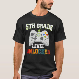 T-shirt 5TH Fifth Grade Unlocked Level Up Game Back To Sch
