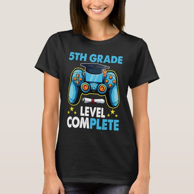 T-shirt 5th Grade Graduation Level Complete Gamer 2023 (Devant)