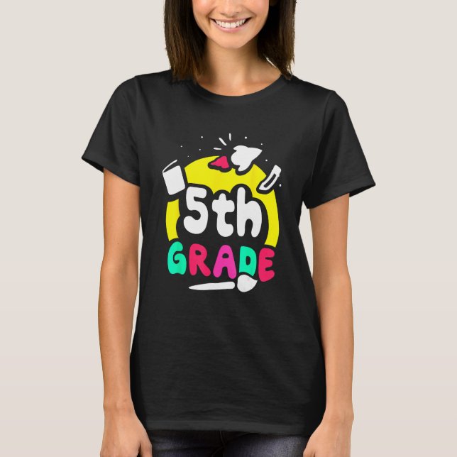 T-shirt 5th Grade Pupil Grader Class School (Devant)