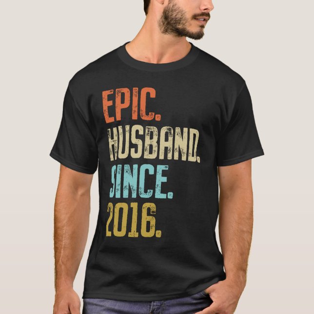 T-shirt 5th Wedding Anniversary For Him Epic Husband Since (Devant)