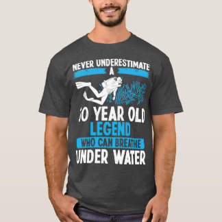 T-shirt 60 Anniversaire Plongée sous-marine Respire 60 Ans