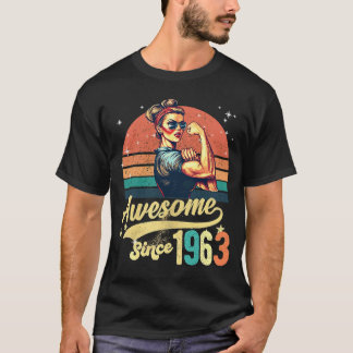 T-shirt 60 ans Awesome depuis 1963 60e anniversaire