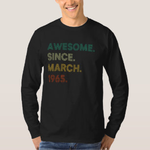 T-shirt 60 Ans Awesome Depuis Mars 1965 Vintage 60e