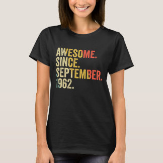 T-shirt 60 Ans Awesome Depuis Septembre 1962 60th Bi