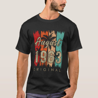 T-shirt 60 Ans Cadeau Awesome Depuis Août 1963 60Th Bi