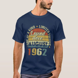 T-shirt 60 Ans Cadeaux Légende depuis août 1962e Birt