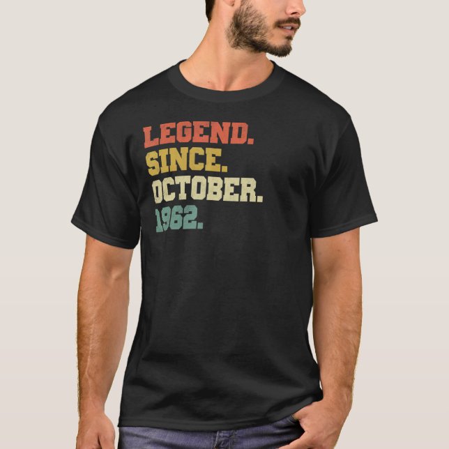 T-shirt 60 ans de légende depuis octobre 1962 60e naissanc (Devant)