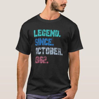 T-shirt 60 ans de légende depuis octobre 1962 60e naissanc