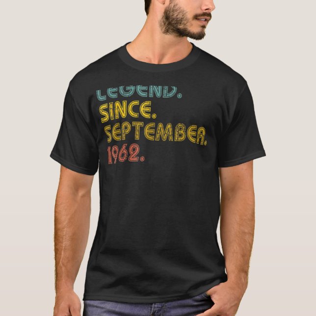 T-shirt 60 ans de légende depuis septembre 1962 60th Bir (Devant)