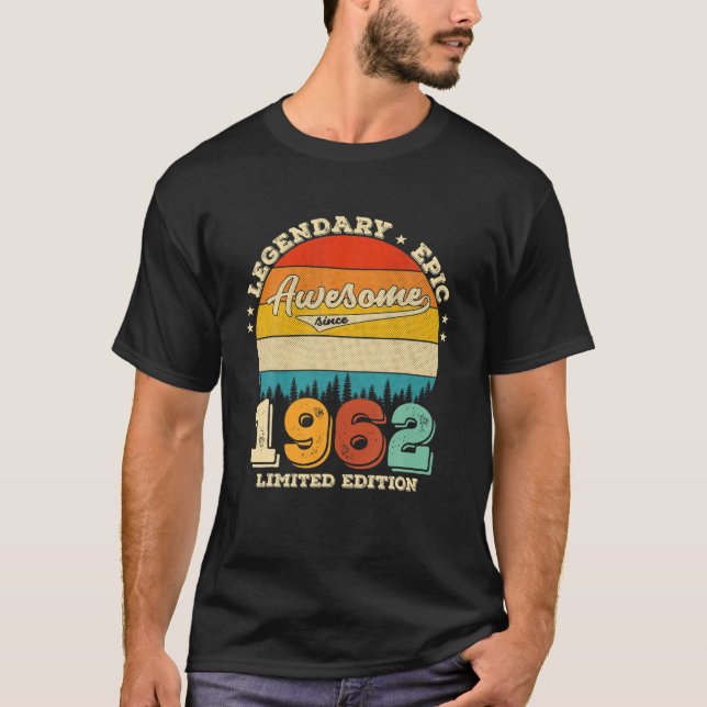 T-shirt 60 Ans Épopée Légendaire Depuis 1962 Magnifique 60 (Devant)