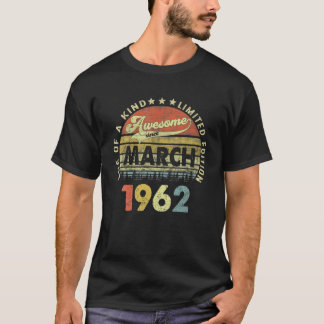 T-shirt 60 ans Vintage mars 1962 Edition limitée 60T