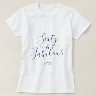 T-shirt 60 Fabuleux Blue Custom Name 60th Birthday Gift