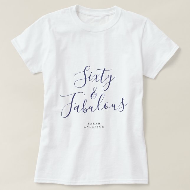 T-shirt 60 Fabuleux Blue Custom Name 60th Birthday Gift (Design devant)