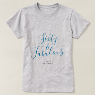 T-shirt 60 Fabuleux Blue Custom Name 60th Birthday Gift