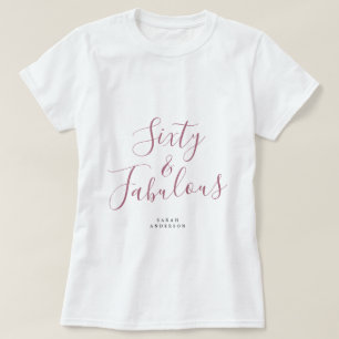 T-shirt 60 Fabuleux Purple Nom personnalisé 60e anniversai