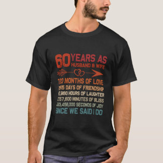 T-shirt 60 Years As Husband 60Th Anniversary For