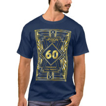 60e anniversaire Art Déco Gold Blue Great Gatsby