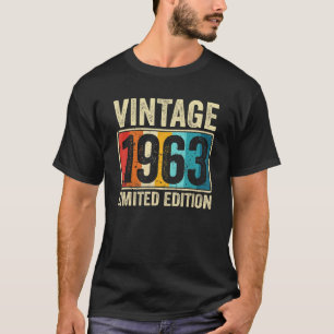 T-shirt 60e Anniversaire Cadeau Hommes Femmes Vintage 1963
