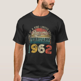 T-shirt 60E Anniversaire Décorations Février 1962 Hommes F