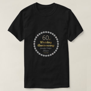 T-shirt 60e Anniversaire du Mariage diamant Typographie de